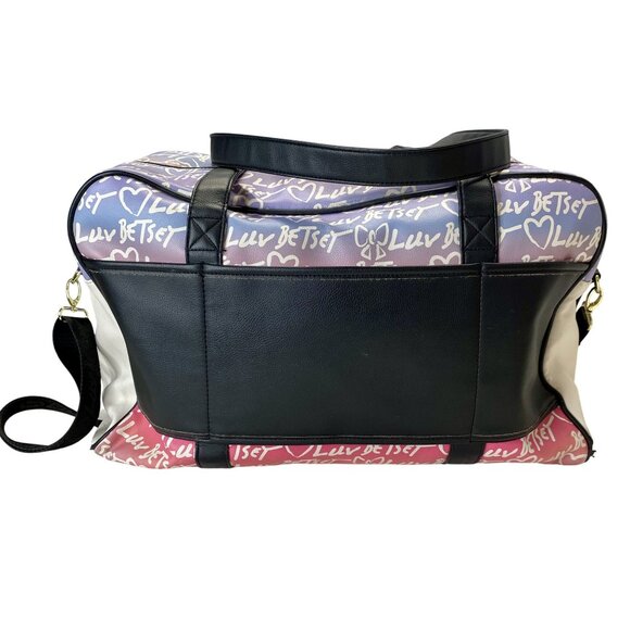 Luv Betsey by Betsey Johnson Multicolor Heart Graffiti Weekender Travel Bag - Picture 8 of 14